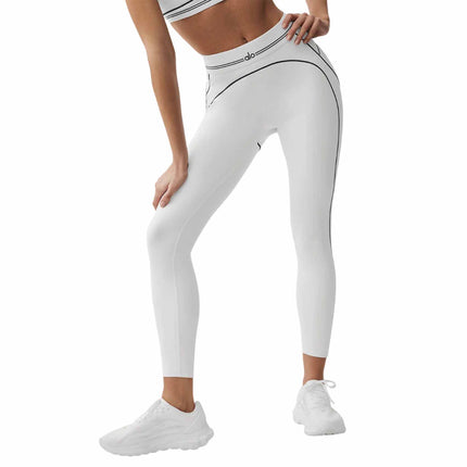 alo Women's Airbrush High-Waist 7/8 Heart Throb Legging White/Black