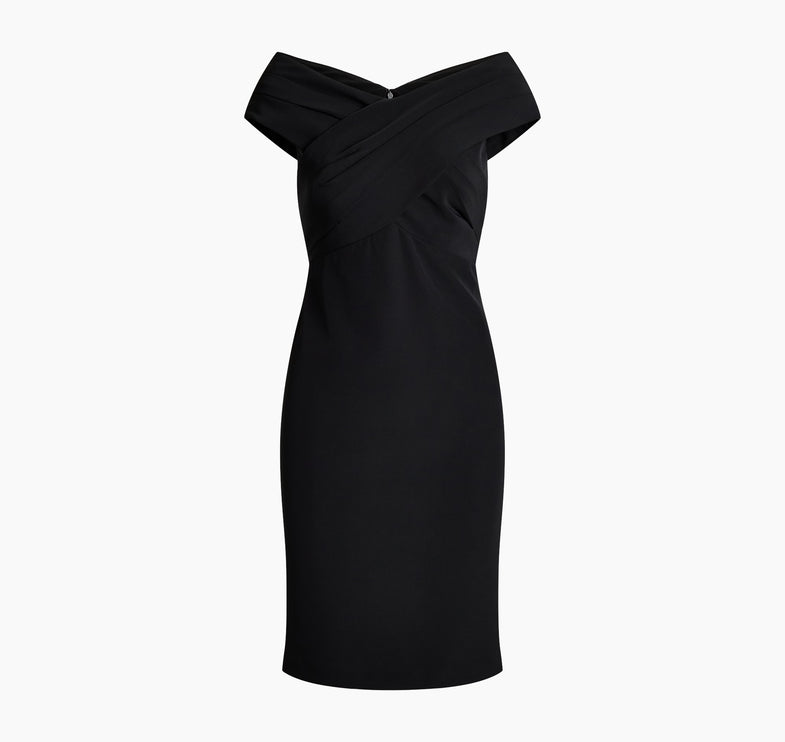 Polo Ralph Lauren Women's Crepe Off-the-Shoulder Cocktail Dress Black