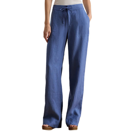 Polo Ralph Lauren Women's Linen Wide-Leg Pant Carson Blue