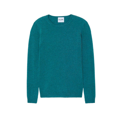 KUJTEN Women's Charly Round Neck Cashmere Sweater Marl Green