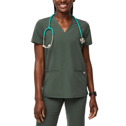 FIGS Women's Casma Three Pocket Scrub Top Moss