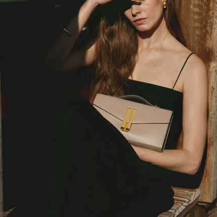 DeMellier London Women's The Vancouver Clutch Dark Sand Smooth