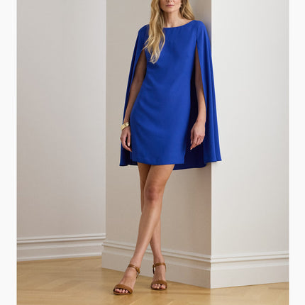 Polo Ralph Lauren Women's Cape Georgette Cocktail Dress Cruise Royal