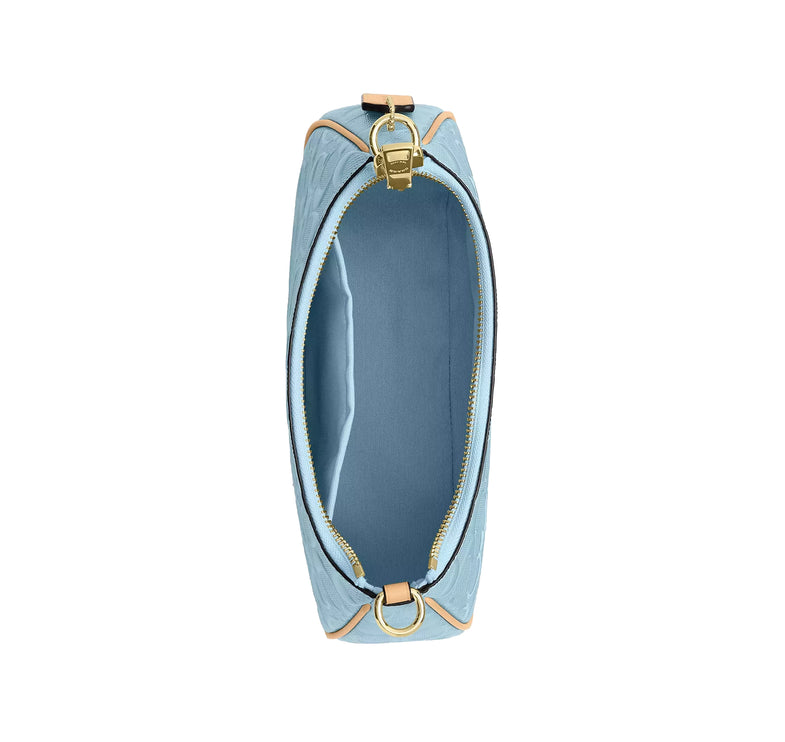 Coach Women's Teri Shoulder Bag In Signature Leather Gold/Light Blue