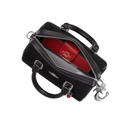 Coach Women's Mini Rowan Crossbody Bag With Cherry Charm Black/Silver