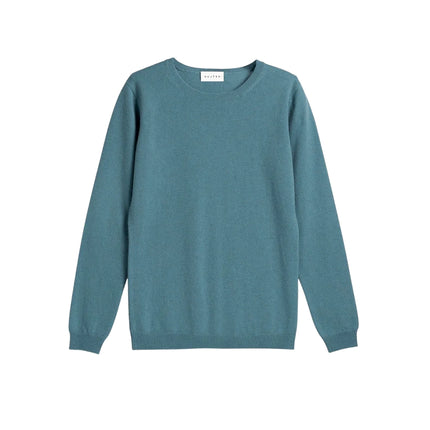 KUJTEN Women's Charly Round Neck Cashmere Sweater Aqua Green