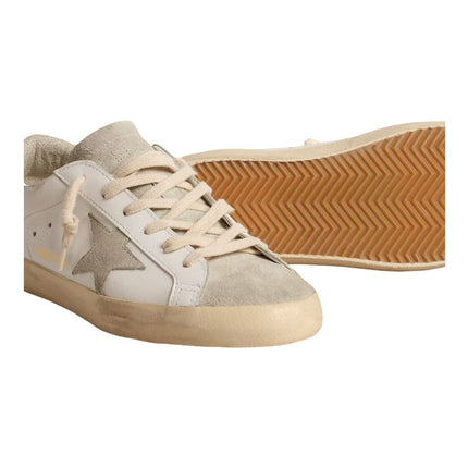 Golden Goose Women's Super Star Sneakers with Gray Star and Silver Glitter