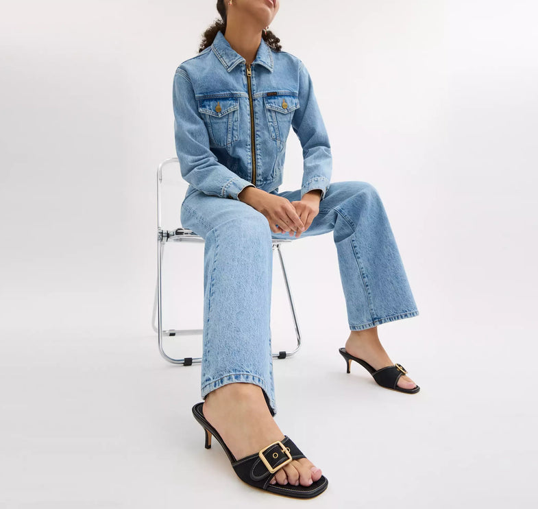 Coach Women's Margot Sandal In Signature Jacquard Black