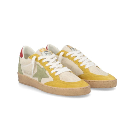 Golden Goose Women's Ball Star Sneakers Green Star Yellow Multi