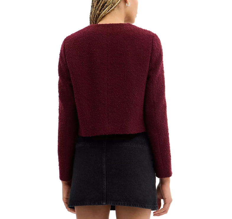 Coach Women's Boucle Cardigan Jacket Burgundy