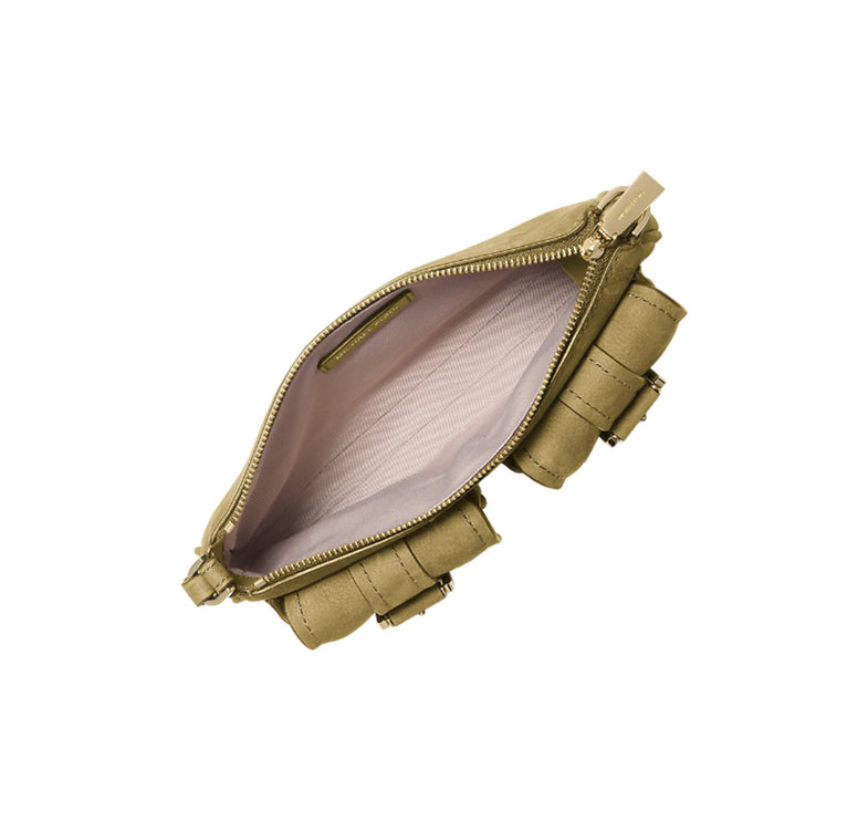 Michael Kors Women's Zoe Small Suede Convertible Pochette Pistachio