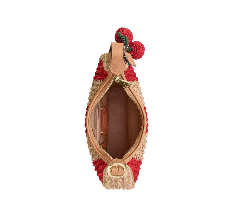 Coach Women's Emily Shoulder Bag With Charm Gold/Red/Tan