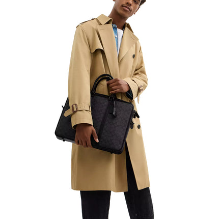 Coach Unisex Metropolitan Workbag In Signature Canvas Charcoal