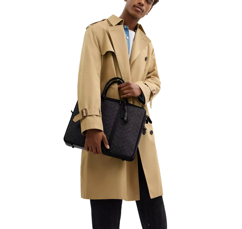 Coach Unisex Metropolitan Workbag In Signature Canvas Charcoal