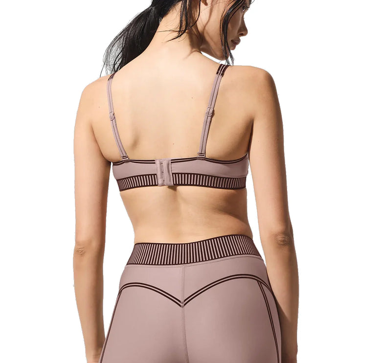 alo Women's Airlift Line Up Bra Taupe