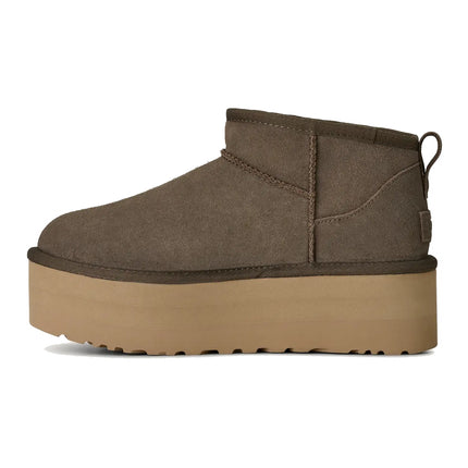 UGG Classic Ultra Mini Platform kadın botu, koyu yeşil (dried oregano) süet