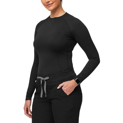 FIGS Women's Salta Seamless Longsleeve Underscrub Black