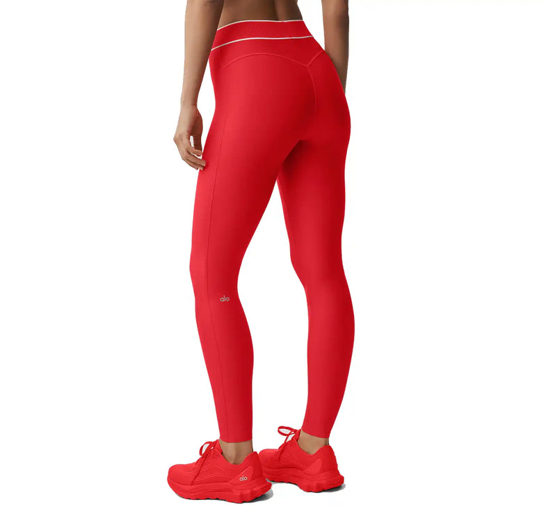 alo Women's Airlift High-Waist Alignment Legging Bright Red/White