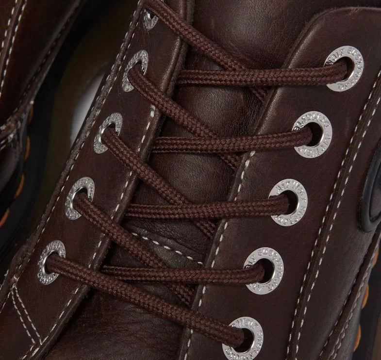 Dr. Martens Women's Buzz 5 Eye Grizzly Leather Shoes Dark Brown