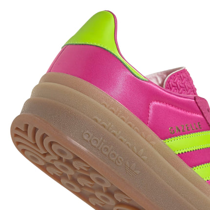 Adidas Women's Gazelle Bold Semi Lucid Fuchsia/Solar Slime/Gold Metallic JI2705