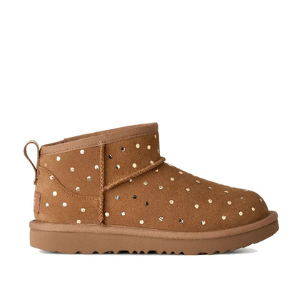 UGG Big Kids' Classic Ultra Mini Shiny Dots Chestnut