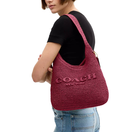 Coach Women's Brooklyn Shoulder Bag 28 Brass/Dark Fuchsia