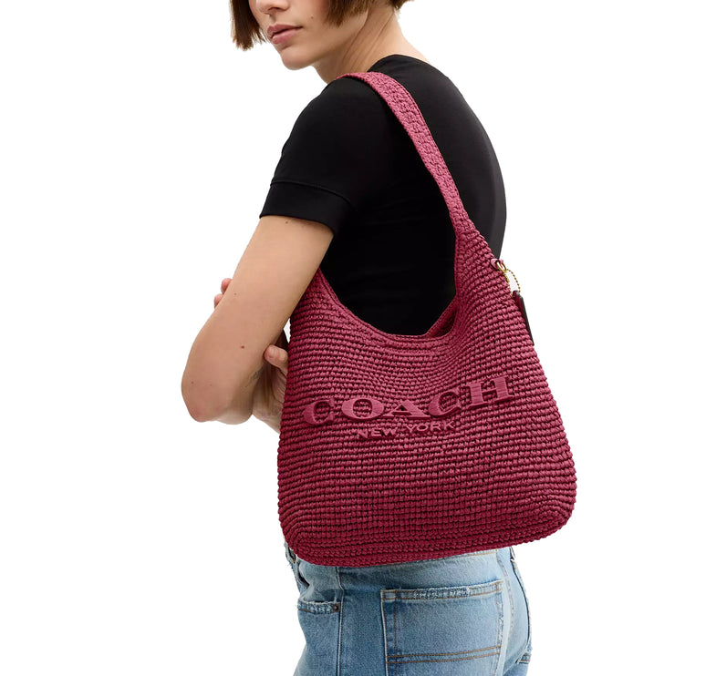 Coach Women's Brooklyn Shoulder Bag 28 Brass/Dark Fuchsia