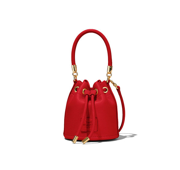 Marc Jacobs Women's The Mini Leather Bucket Bag Red - Hemen Kargoda