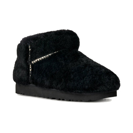 UGG Women's Classic Ultra Mini Fluffed Black