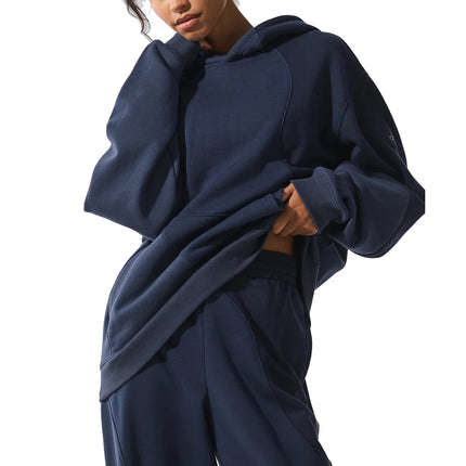 alo Women's Make Waves Hoodie Navy Tonal
