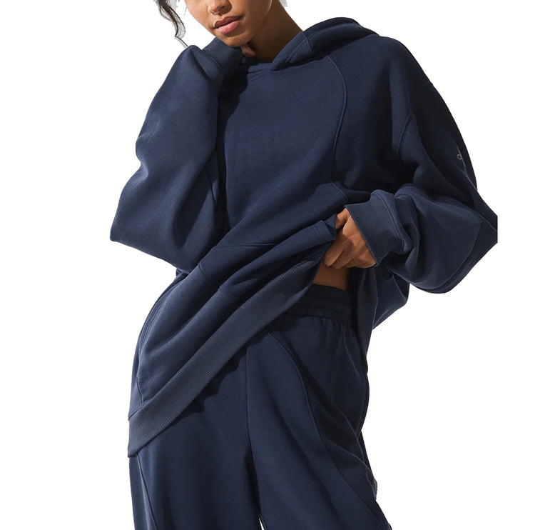alo Women's Make Waves Hoodie Navy Tonal
