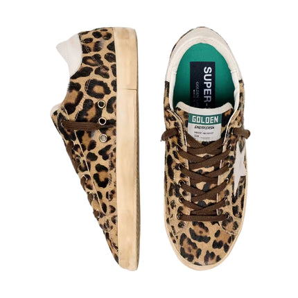 Golden Goose Women's Super-Star in Leopard Print Pony Skin with Leather Star