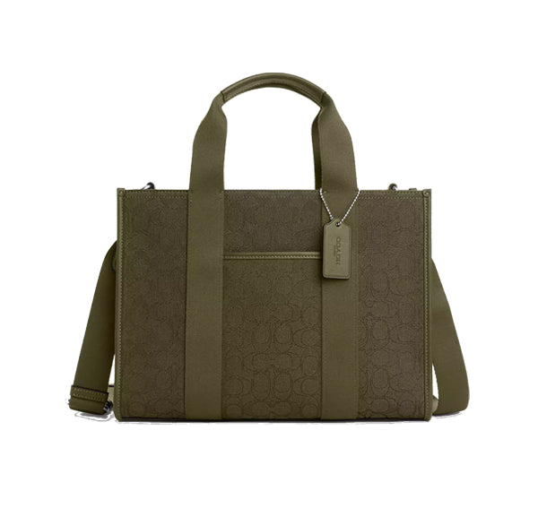 Coach Women's Smith Tote Bag In Signature Jacquard Silver/Olive Drab