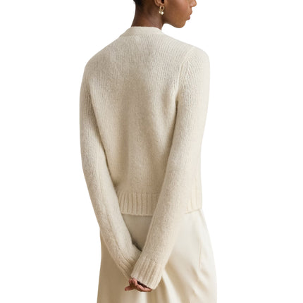 Polo Ralph Lauren Women's Wool-Blend Cropped V-Neck Cardigan Mascarpone Cream