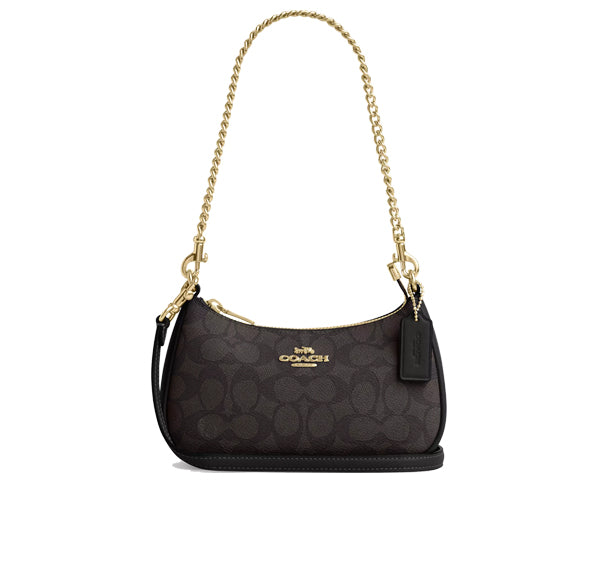 Coach Women's Teri Mini Crossbody Bag In Signature Canvas Gold/Walnut/Black