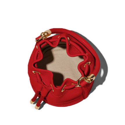 Marc Jacobs Women's The Mini Leather Bucket Bag Red - Hemen Kargoda