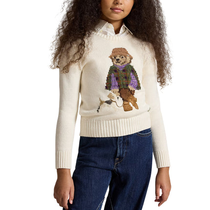 Polo Ralph Lauren Girl's Polo Bear Sweater Estate Cream