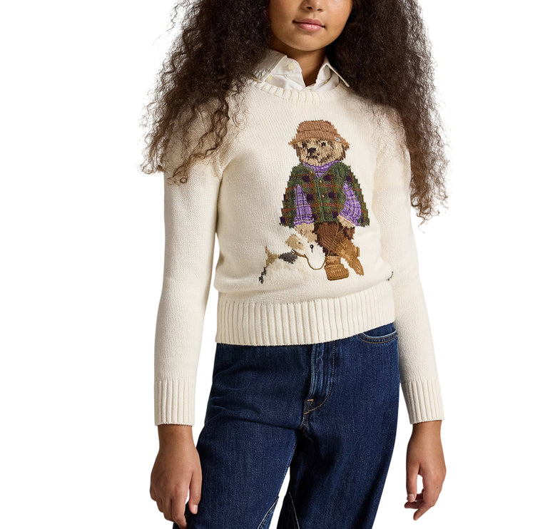 Polo Ralph Lauren Girl's Polo Bear Sweater Estate Cream