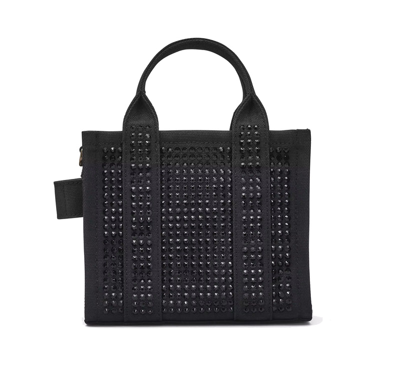 Marc Jacobs Women's The Crystal Canvas Mini Tote Bag Black Crystal