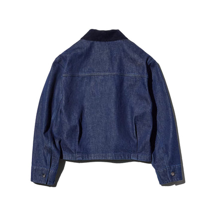 Uniqlo Unisex Zip Up Short Jacket | Denim 69 Navy