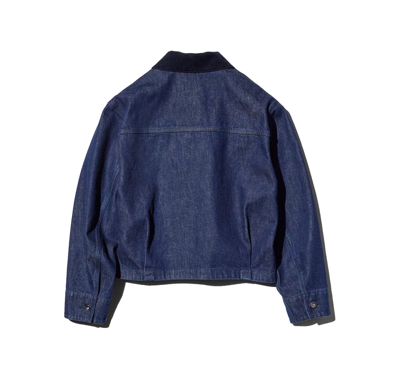 Uniqlo Unisex Zip Up Short Jacket | Denim 69 Navy