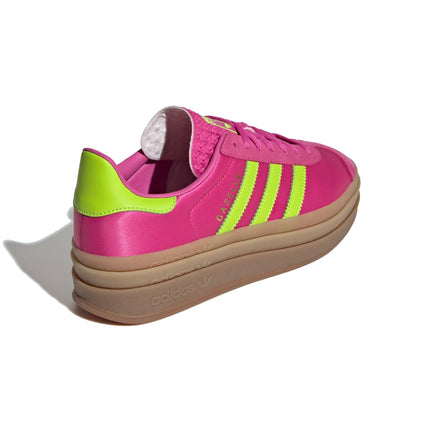 Adidas Women's Gazelle Bold Semi Lucid Fuchsia/Solar Slime/Gold Metallic JI2705