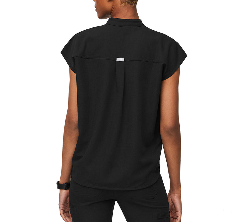 FIGS Women's Rafaela Oversized Scrub Top Black
