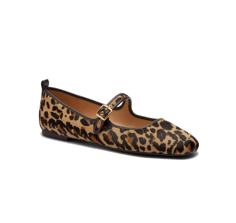 Coach Women's C Rivet Mary Jane With Leopard Print Tan/Black