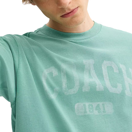 Coach Men's Sun Fade Easy T-Shirt In Organic Cotton Green