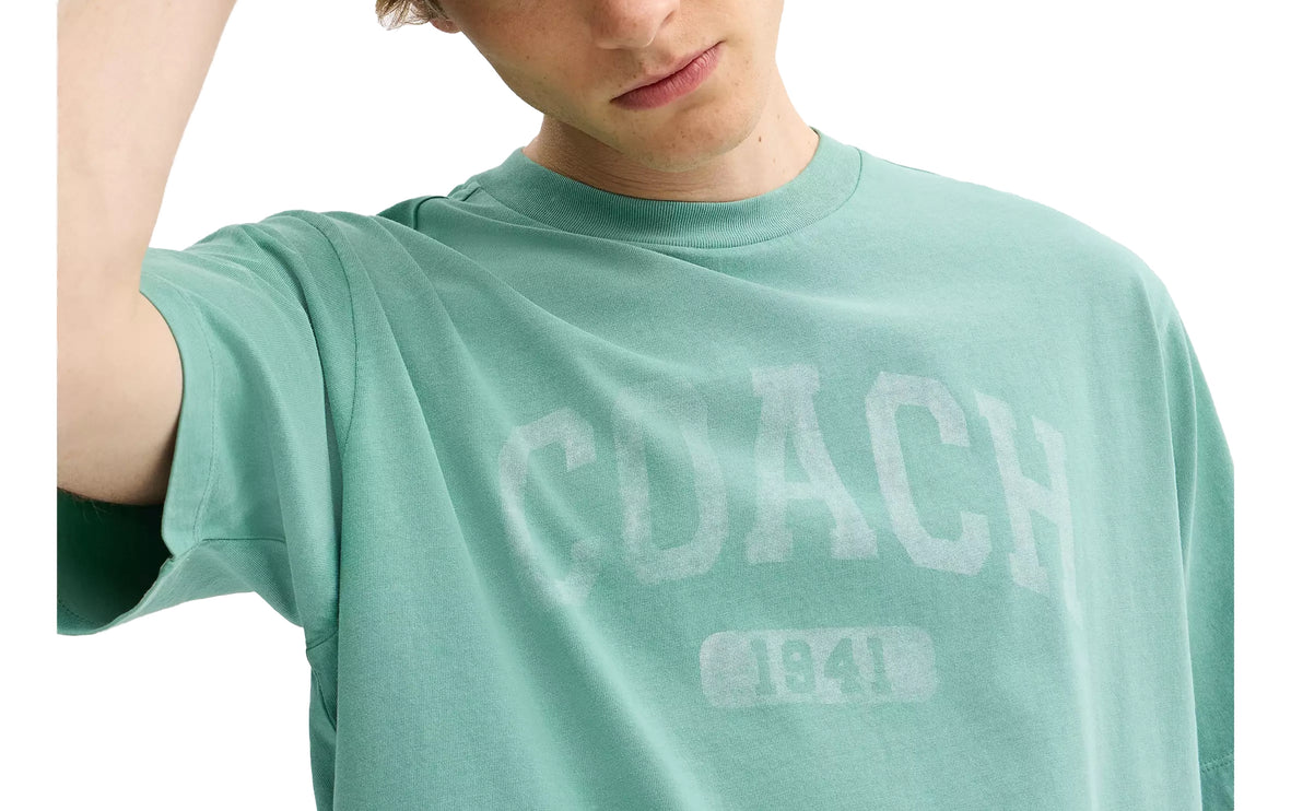 Coach Men's Sun Fade Easy T-Shirt In Organic Cotton Green
