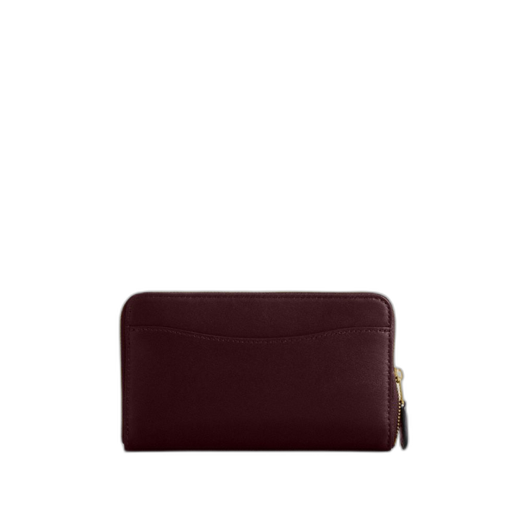 Coach Women's Essential Medium Zip Around Wallet Brass/Merlot