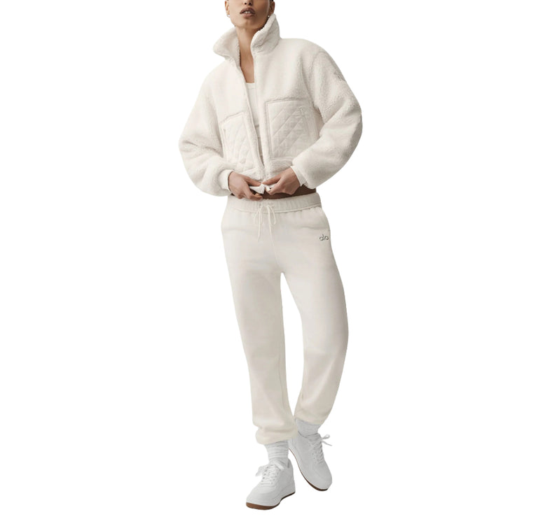 alo Women's Sherpa Edge Bomber Ivory