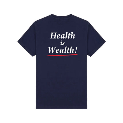Sporty & Rich Women's Health is Wealth T-Shirt Navy/White/Fire Red