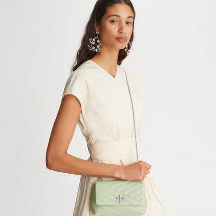 Tory Burch Women's Small Kira Chevron Convertible Shoulder Bag Pine Frost